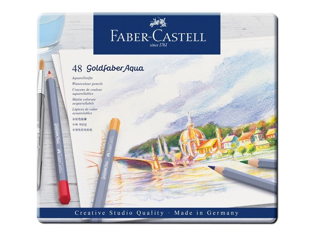 Crayon aquarellable Goldfaber Aqua, boîte de 48 - FunArts